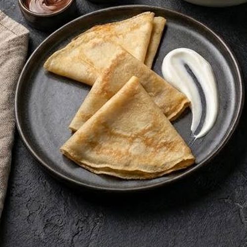 Pancakes with ham and cheese