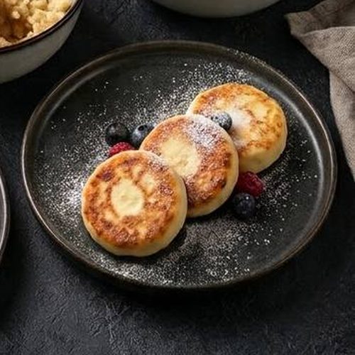 Syrniki with sour cream or Nutella